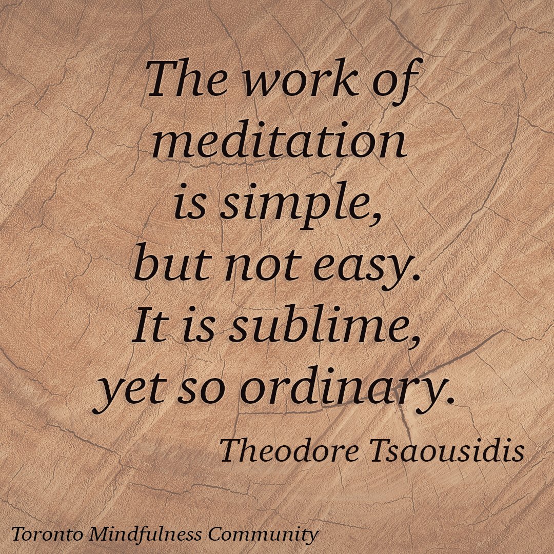 The Work of Meditation Is Simple